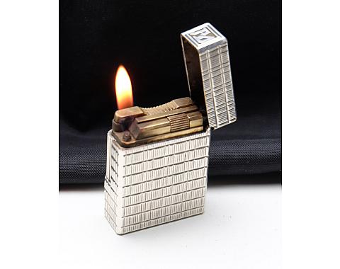 Dupont Line 1 Gas Lighter Silver Plated Works good! Fully Serviced!
