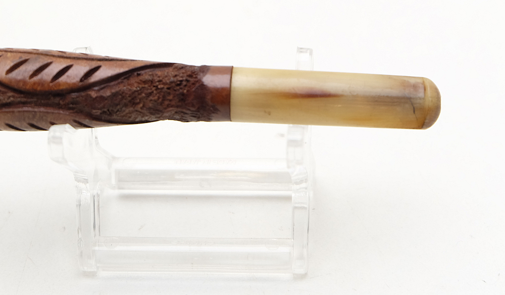 Carved French mouthpiece cigarette holder Briar+Horn - 6