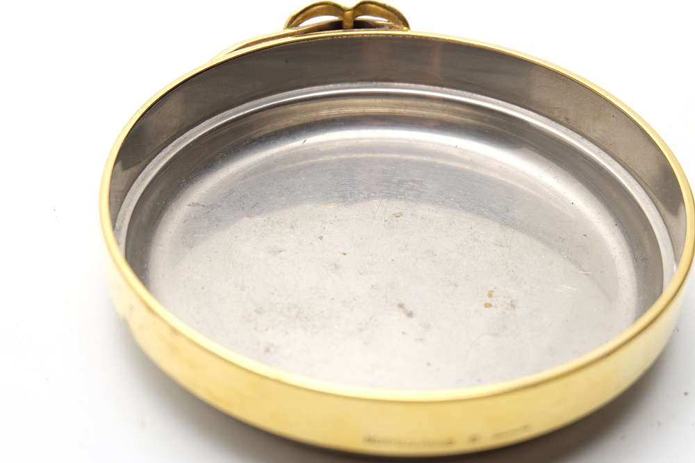 ​Hermes Set Solid Silver Lighter and Metal Gold Plated Ashtray 1960s - 7