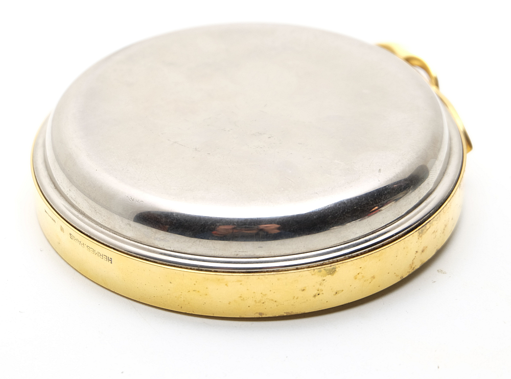 ​Hermes Set Solid Silver Lighter and Metal Gold Plated Ashtray 1960s - 11