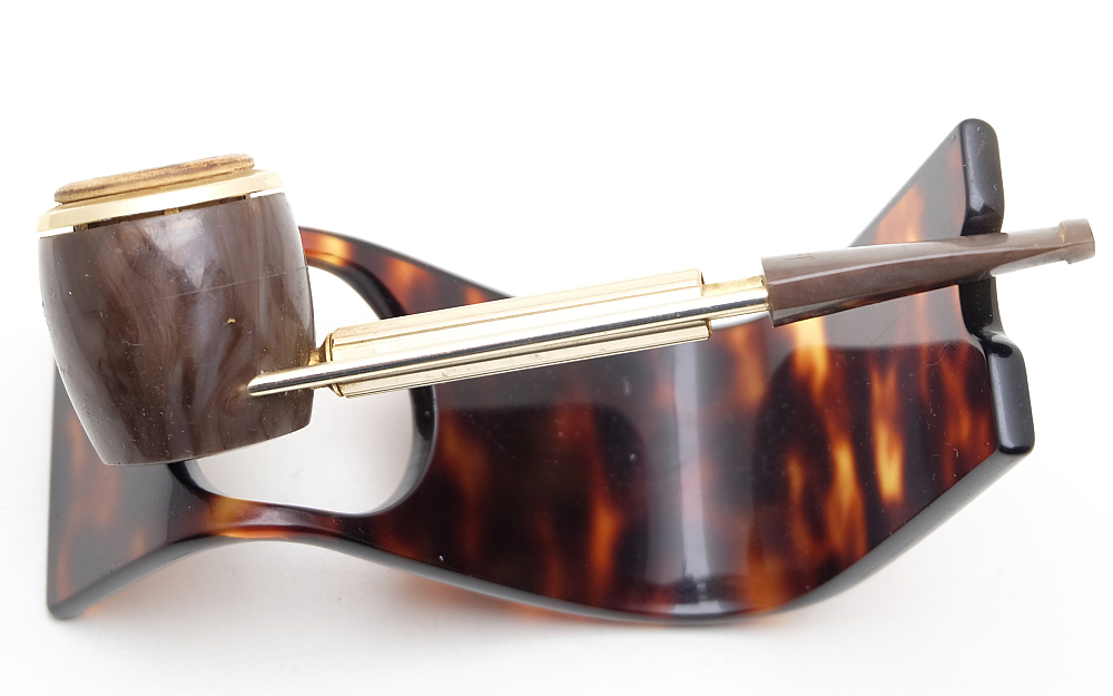 Jima Modele depose Vintage Smoking Tobacco Pipe Gold Brown - 1