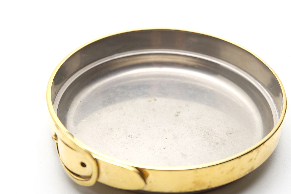 ​Hermes Set Solid Silver Lighter and Metal Gold Plated Ashtray 1960s - 8