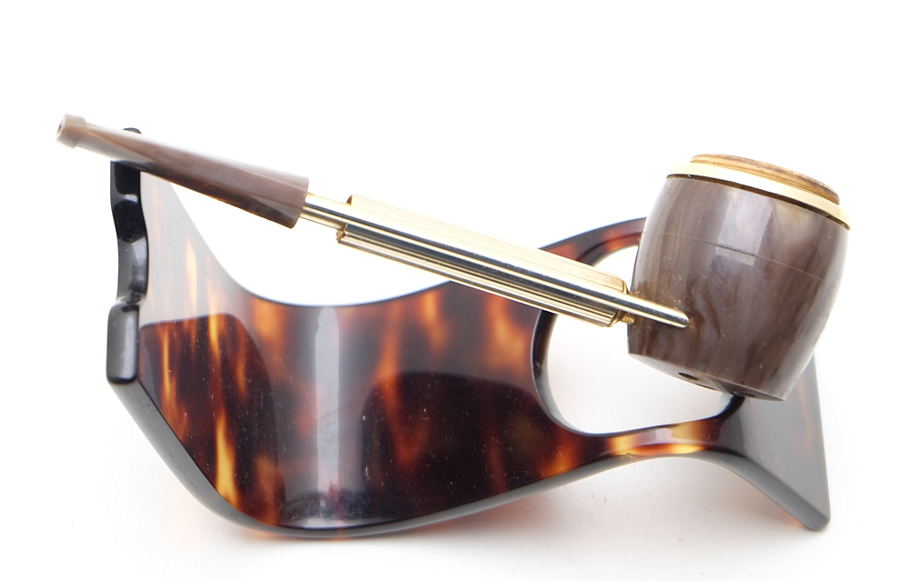 Jima Modele depose Vintage Smoking Tobacco Pipe Gold Brown - 5