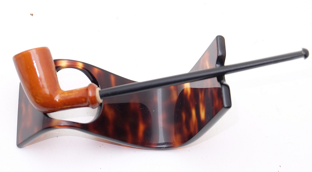 Nice Brown Unsmoked Ceramic French Vintage Tobacco Smoking Pipe - 1