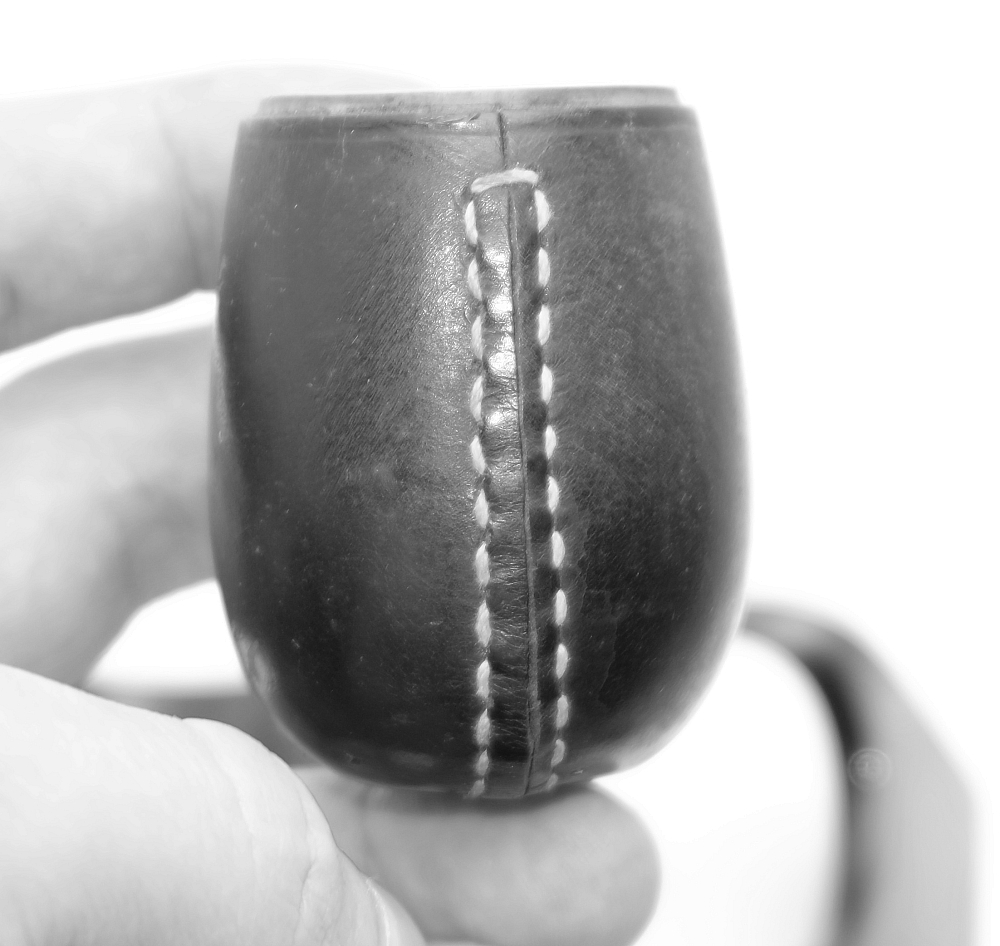 ​Billiard Vintage Tobacco Smoking Pipe Grenhill Leather Coated - 7