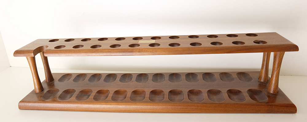 ​Beautiful Wooden Pipe Stand for 24 Big Billiard Pipes Vintage! - 1