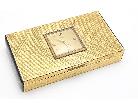 Lancel Cigarette Box With Clock/Alarm Works Good! With small crack un plastic!