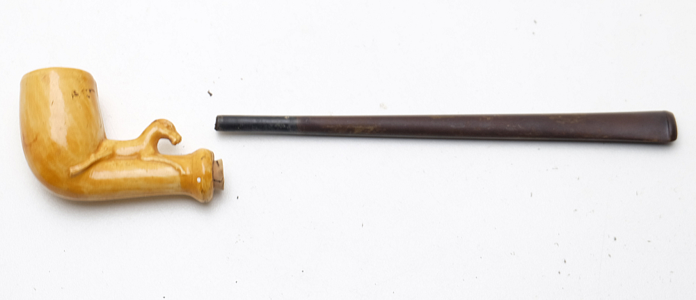 ​Nice Antique Long Black Ceramic Vintage Tobacco Smoking Pipe - 7