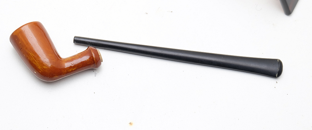 Nice Brown Unsmoked Ceramic French Vintage Tobacco Smoking Pipe - 3