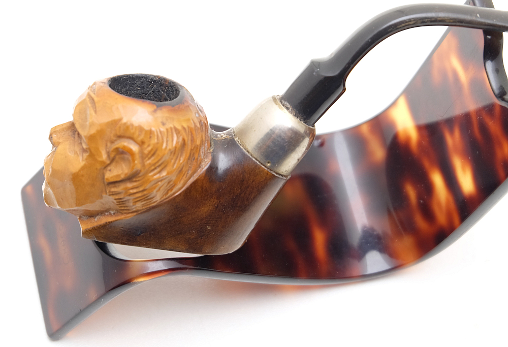 Unbranded Men Head Carved Vintage Smoking Tobacco Pipe - 2