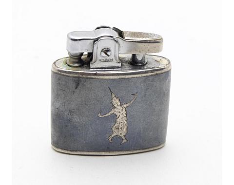 Ronson Petrol Standard Lighter Sterling Siam Dancing Women Made in England Works