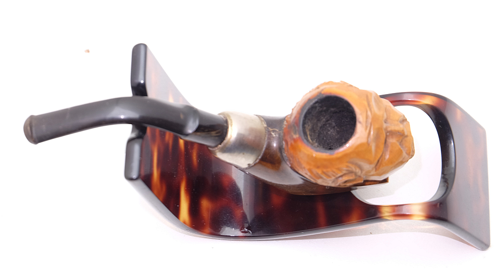 Unbranded Men Head Carved Vintage Smoking Tobacco Pipe - 5