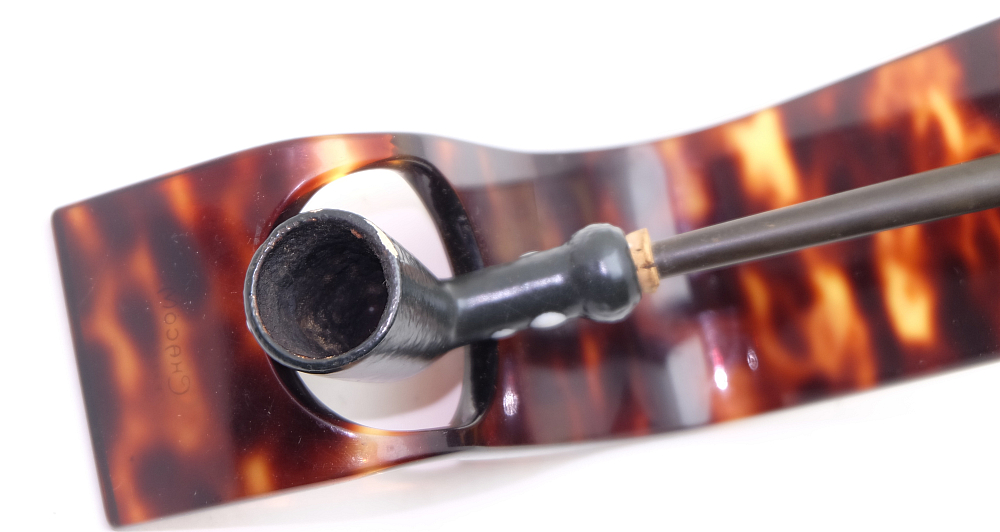 ​Long Black Ceramic Vintage Smoking Pipe - 3