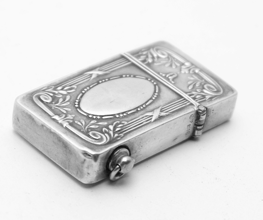 ​Silver 800 Automatic Petrol Lighter Germany 1900-1920S Works good! Rare! - 7