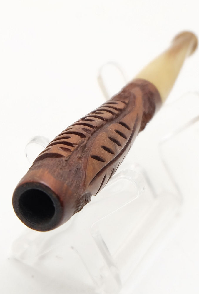 Carved French mouthpiece cigarette holder Briar+Horn - 5