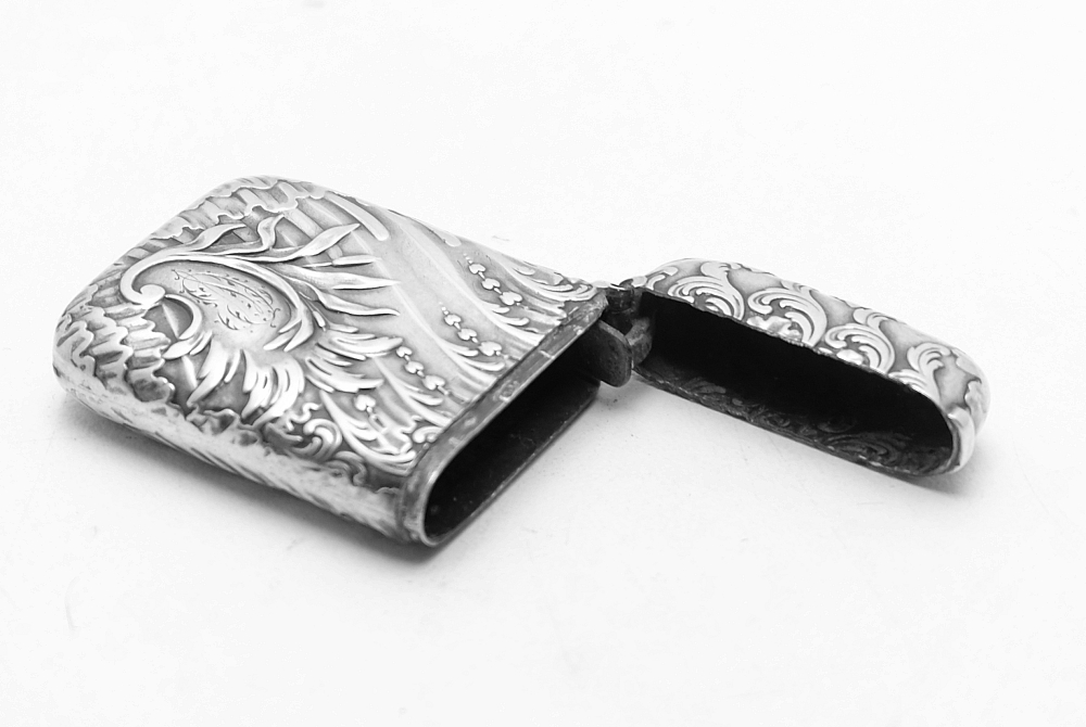 Solid Silver Antique France Matchbox Case Rare! - 10