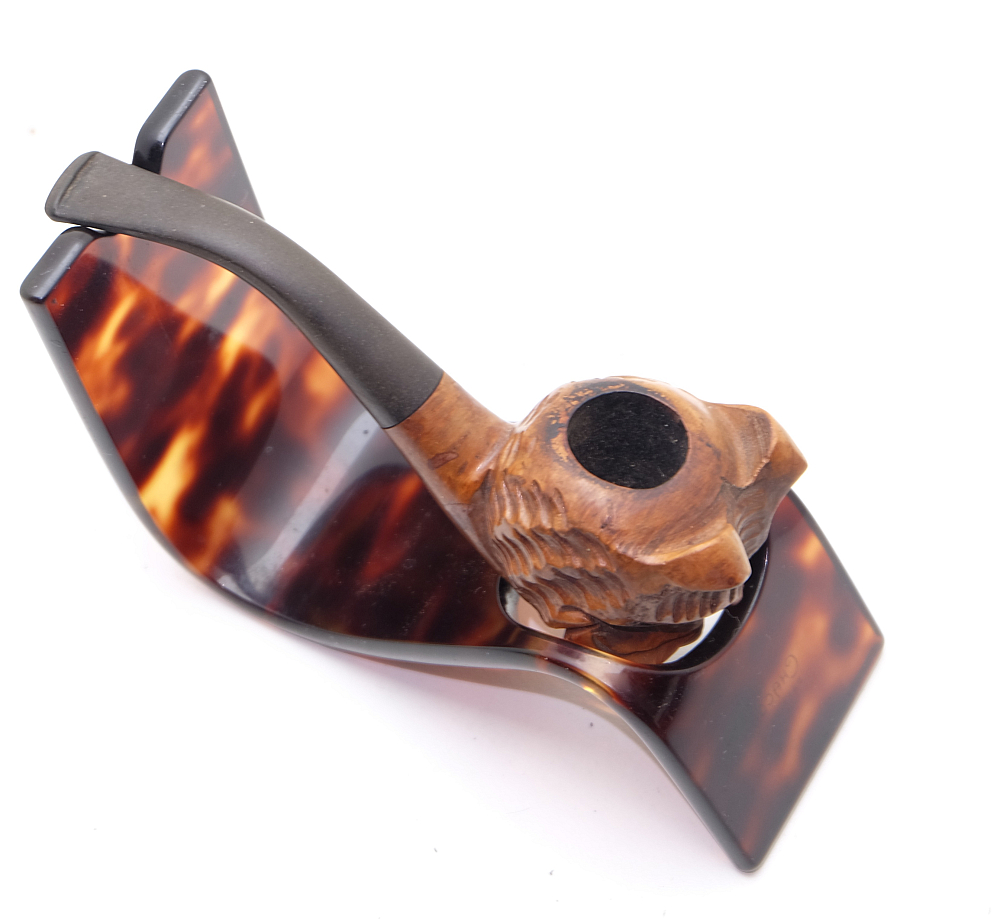 ​Vintage Freehand Smoking Tobacco Pipe Real Briar Foreign Cat Head - 4
