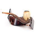 ​Antique Meerschaum Eagle Claw Tobacco Smoking Pipe Amber Stem Rare! - 4 small
