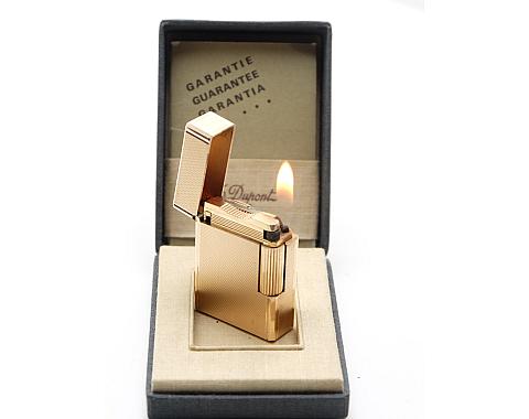​Dupont Line 1 Gas Lighter 20mk Gold Plated Works good! With box! Fully Serviced!