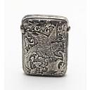 Solid Silver Petrol Matchbox/Lighter France - 4 small