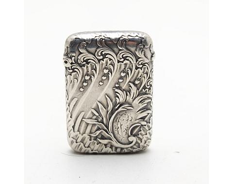 Solid Silver Antique France Matchbox Case Rare!