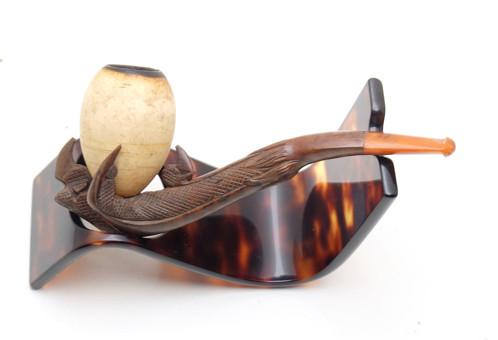 ​Antique Meerschaum Eagle Claw Tobacco Smoking Pipe Amber Stem Rare! - 1