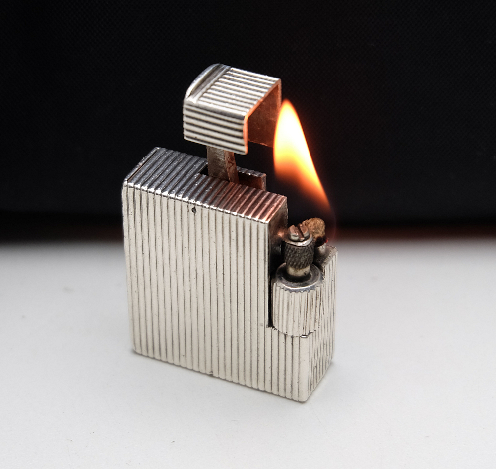Chanteloup Paris Solid Silver Petrol Lighter Art Deco RARE! 1930-1940s Works! - 1