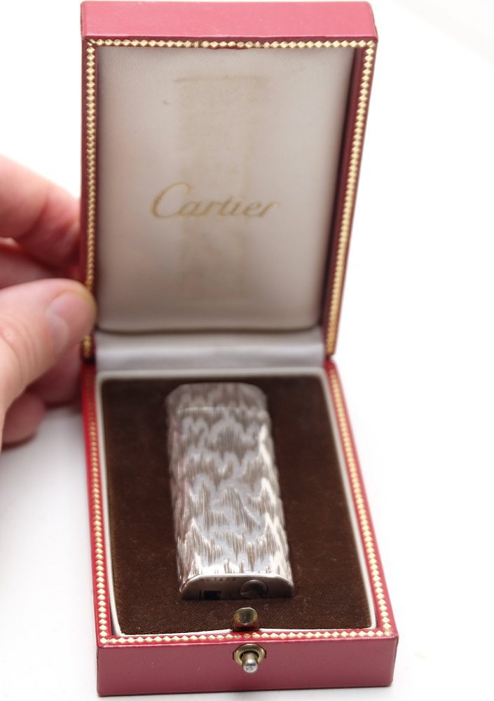 ​Cartier Sterling Silver 925 Vintage Gas Lighter With Box! Works! Fully Serviced! - 8