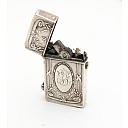 Silver 800 Automatic Petrol Lighter Germany 1900-1920S Works good! Rare! - 10 small
