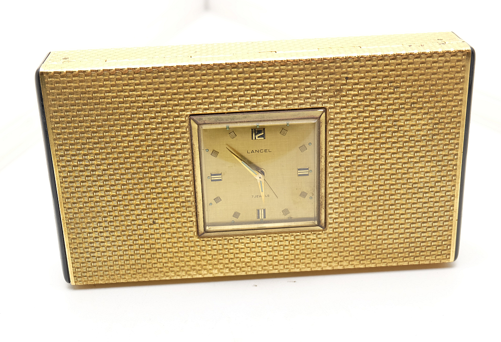 Lancel Cigarette Box With Clock/Alarm Works Good! With small crack un plastic! - 8