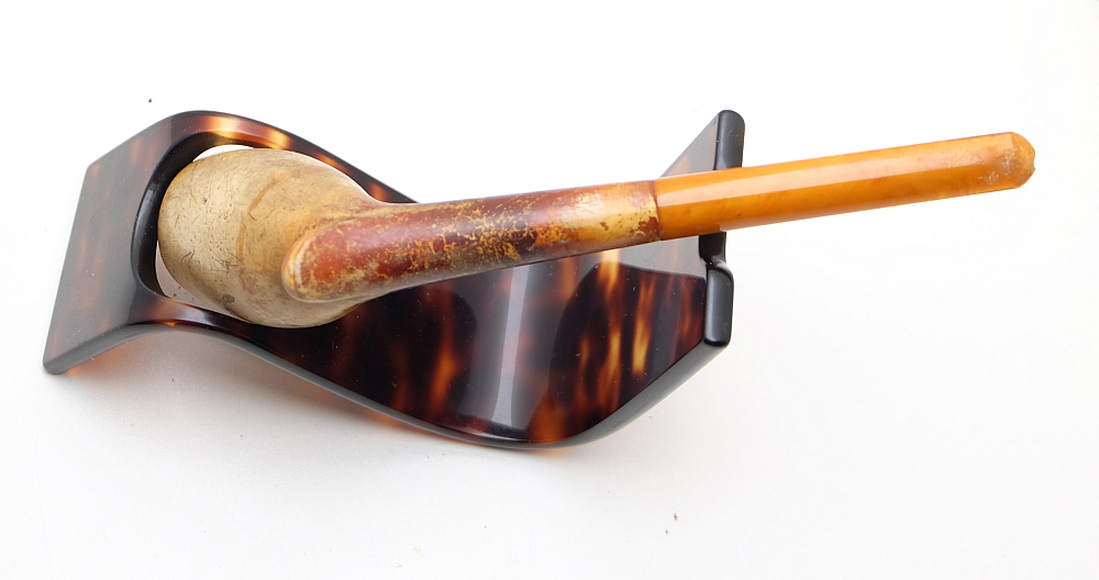 ​Antique Meerschaum French Long Tobacco Smoking Pipe Amber Stem - 3