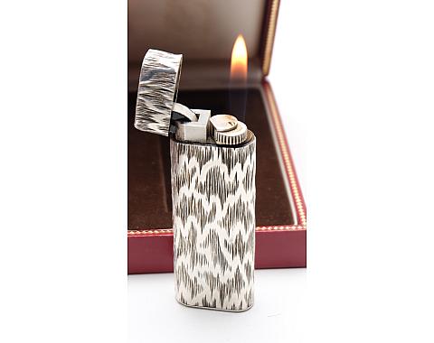 ​Cartier Sterling Silver 925 Vintage Gas Lighter With Box! Works! Fully Serviced!