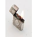 Silver 800 Automatic Petrol Lighter Germany 1900-1920S Works good! Rare! - 9 small