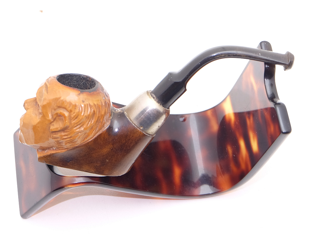 Unbranded Men Head Carved Vintage Smoking Tobacco Pipe - 1