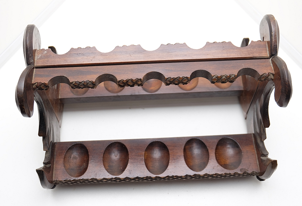​Unbranded Beautiful Wooden Pipe Stand for 10 Pipes Vintage! - 1