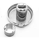 Hermes Set Solid Silver Lighter and Metal Gold Plated Ashtray 1960s - 3 small
