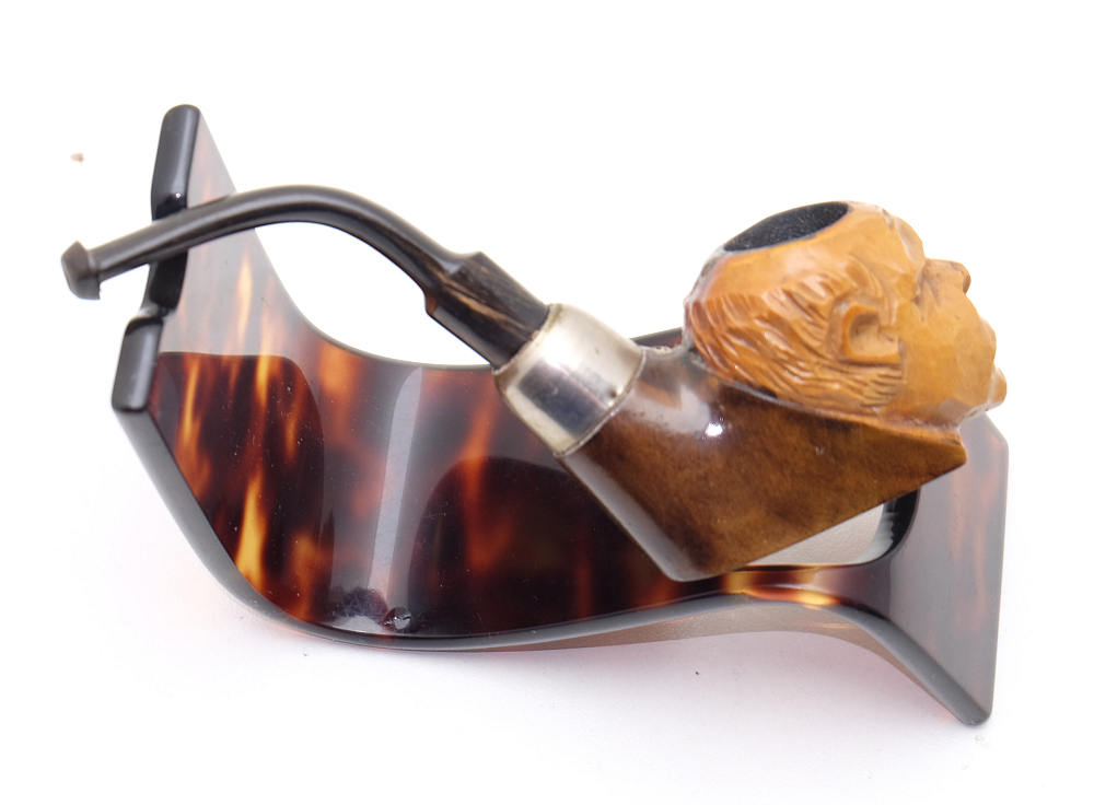 Unbranded Men Head Carved Vintage Smoking Tobacco Pipe - 4