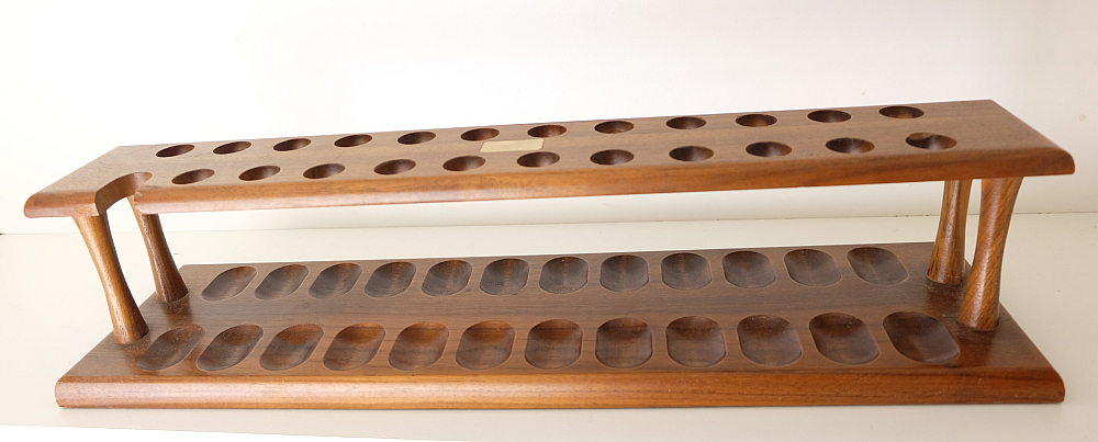 ​Beautiful Wooden Pipe Stand for 24 Big Billiard Pipes Vintage! - 4