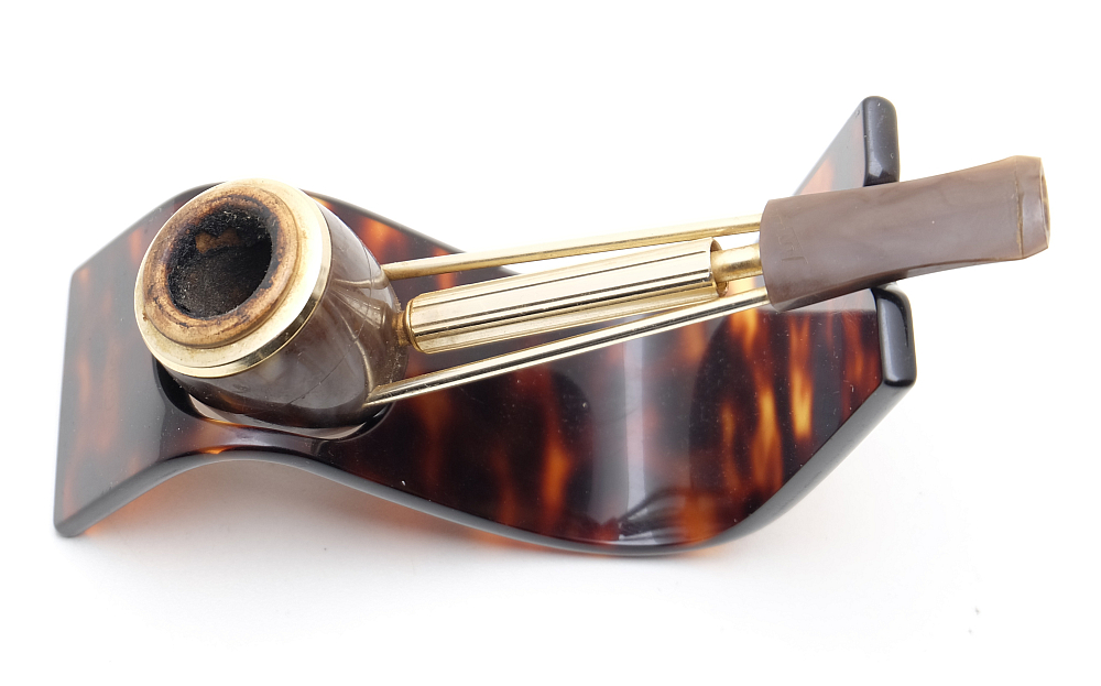 Jima Modele depose Vintage Smoking Tobacco Pipe Gold Brown - 3