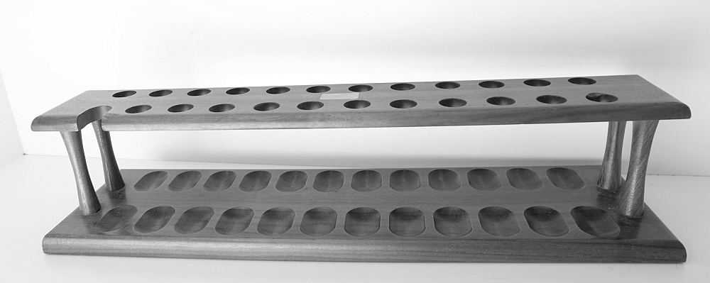 ​Beautiful Wooden Pipe Stand for 24 Big Billiard Pipes Vintage! - 1