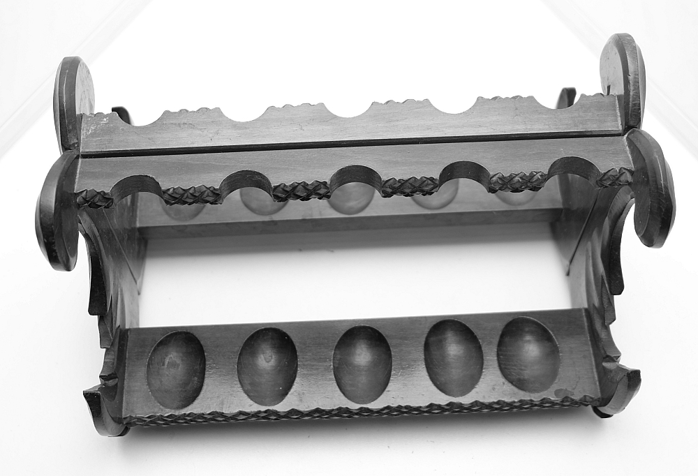 Unbranded Beautiful Wooden Pipe Stand for 10 Pipes Vintage! - 1