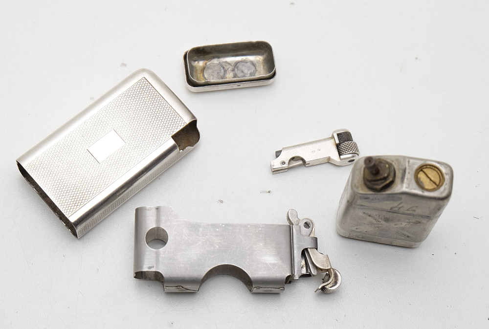 Flaminaire Quercia Grillon Gas Vintage Solid Silver Lighter 1950s Works! - 7