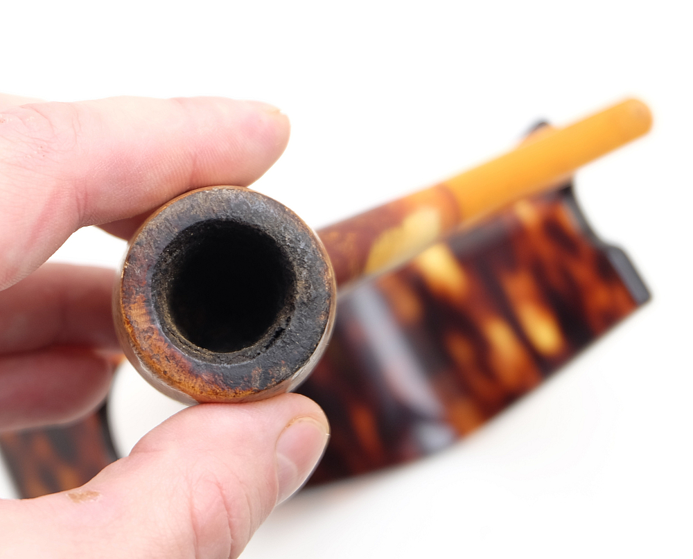 ​Antique Meerschaum French Long Tobacco Smoking Pipe Amber Stem - 4