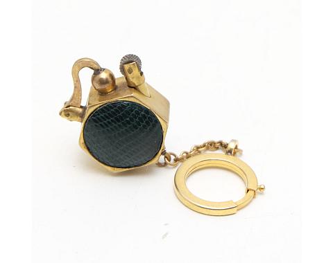 ​Unique Small French Leather Coated Petrol Lighter Works good!