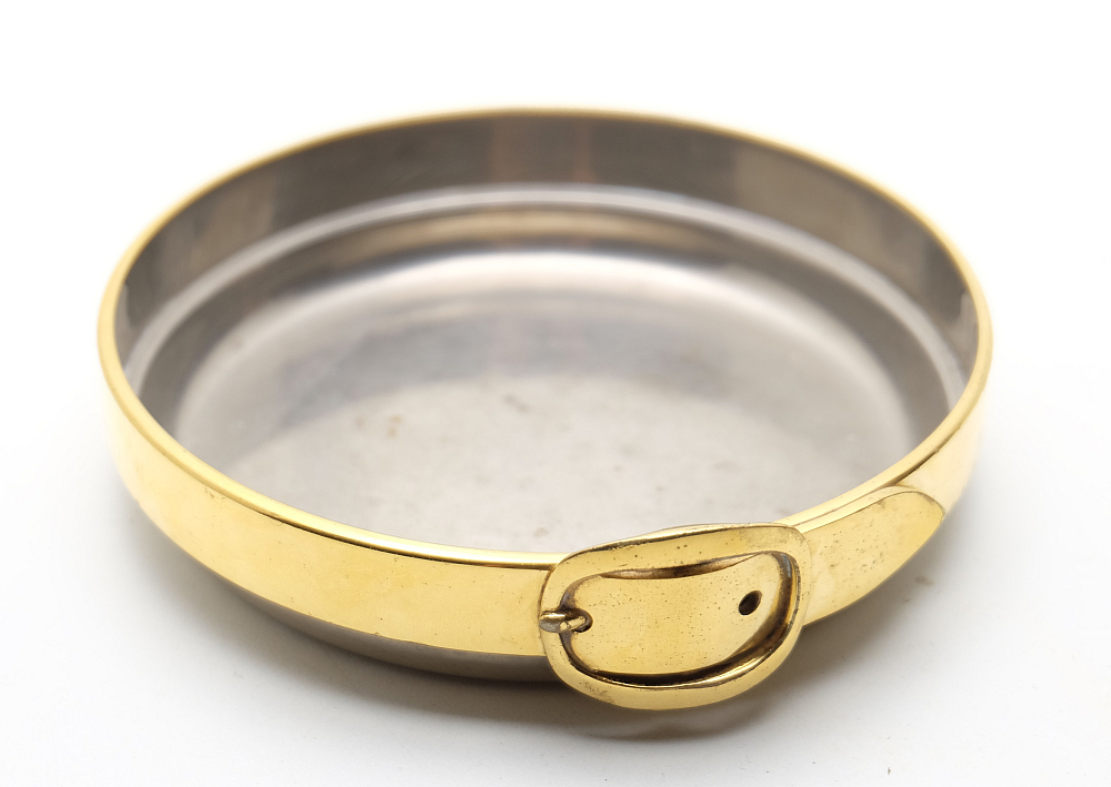 ​Hermes Set Solid Silver Lighter and Metal Gold Plated Ashtray 1960s - 4