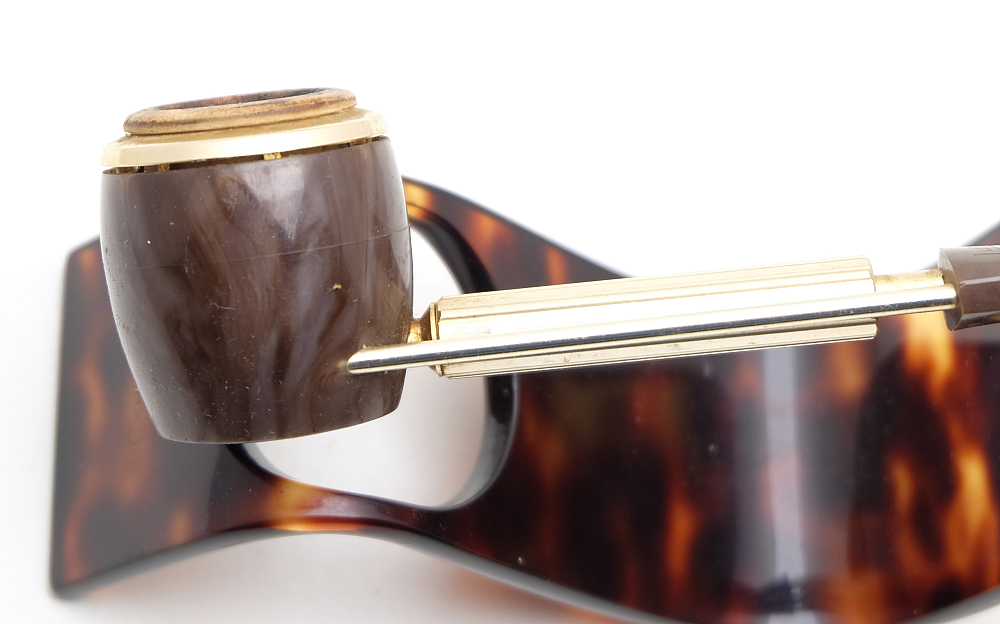 Jima Modele depose Vintage Smoking Tobacco Pipe Gold Brown - 2