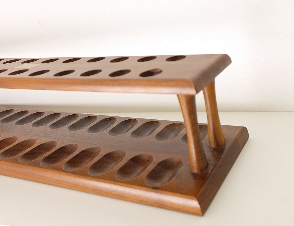 ​Beautiful Wooden Pipe Stand for 24 Big Billiard Pipes Vintage! - 2