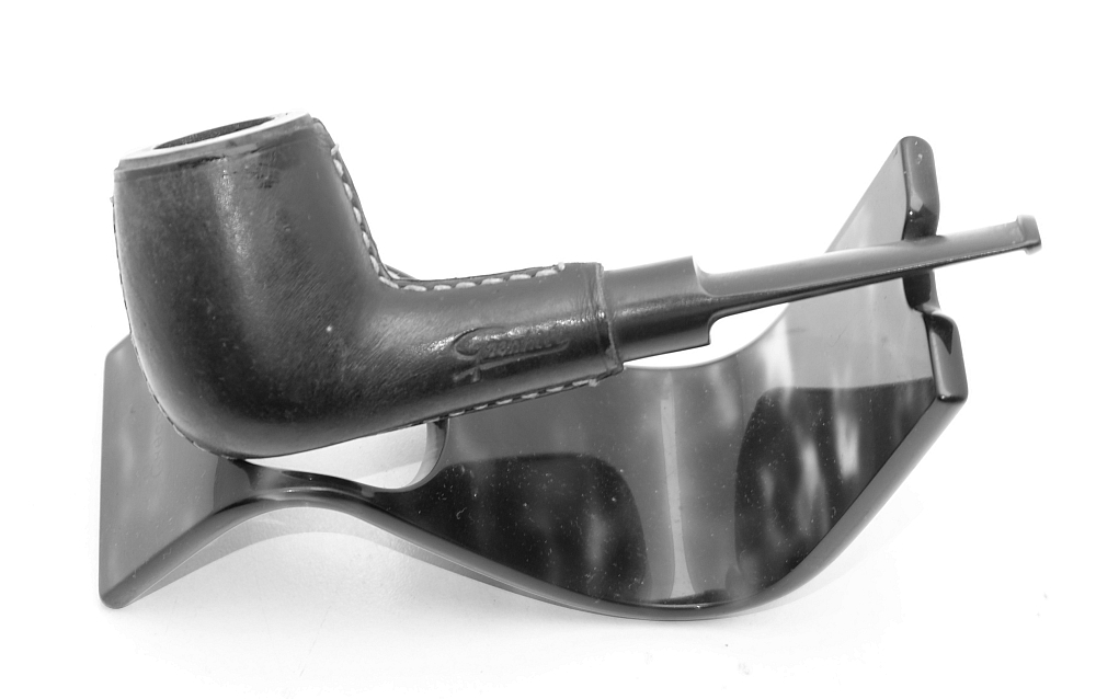 ​Billiard Vintage Tobacco Smoking Pipe Grenhill Leather Coated - 1