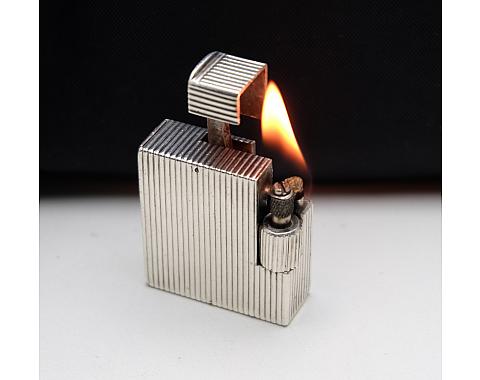 ​Chanteloup Paris Solid Silver Petrol Lighter Art Deco RARE! 1930-1940s Works!
