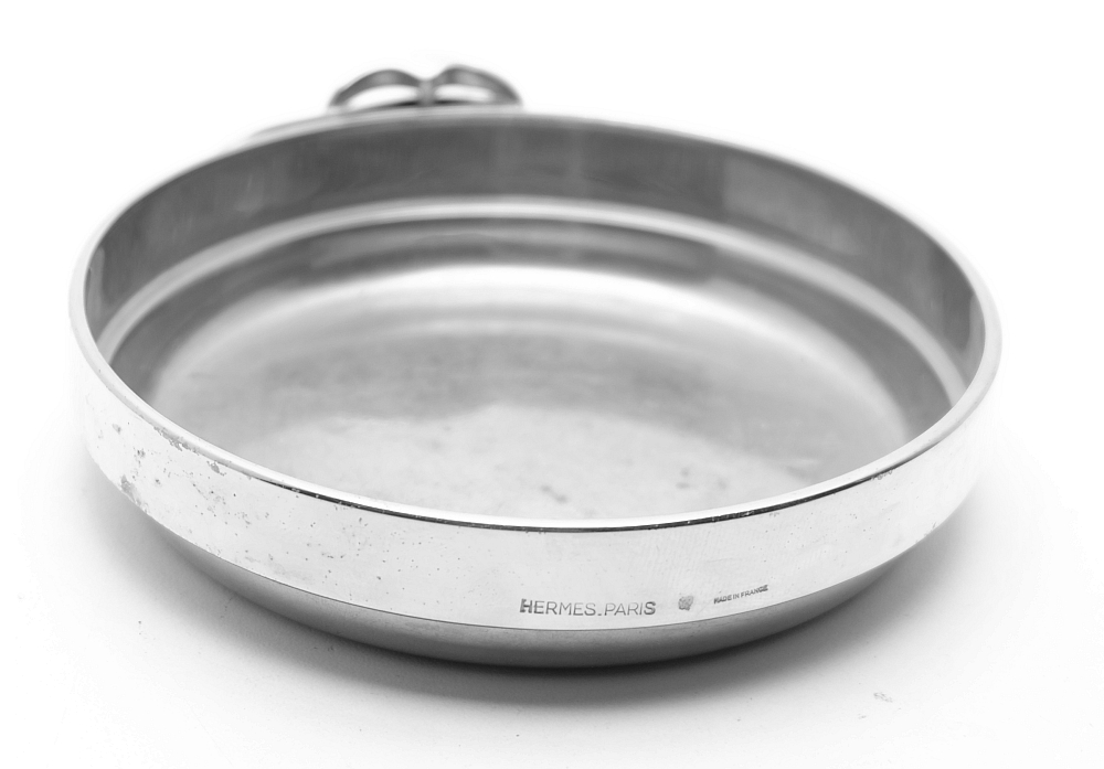 Hermes Set Solid Silver Lighter and Metal Gold Plated Ashtray 1960s - 6